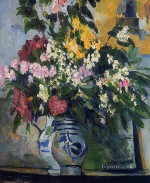 Paul Cezanne Painting - Dos jarrones de flores Paul Cezanne